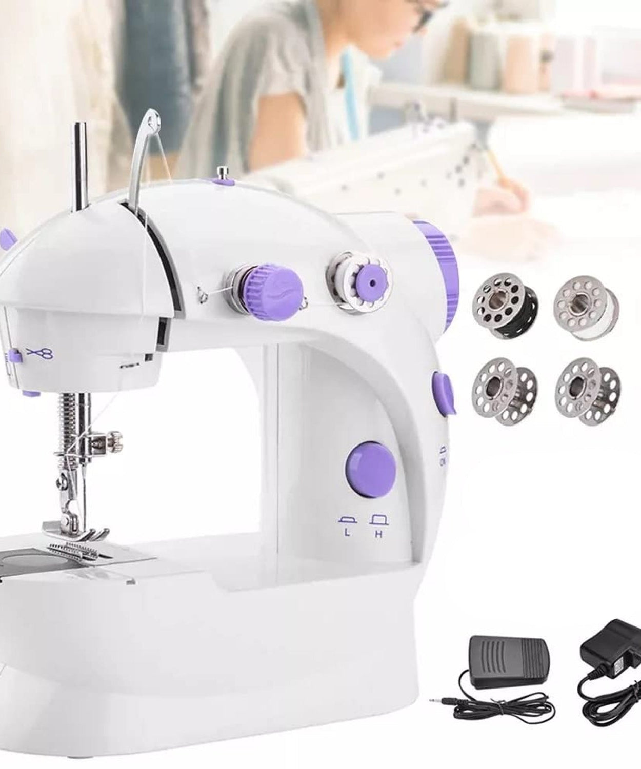 Home Tailoring Sewing Machine With Extension Table Set, Foot Pedal, Adapter Mini Electric Silai Machine, Portable Stitching Machine/Tailoring Machine