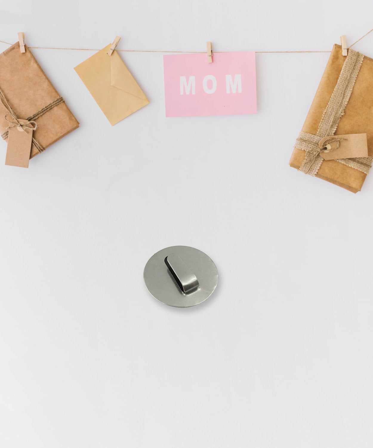 Steel wall hooks with adhesive for easy installation