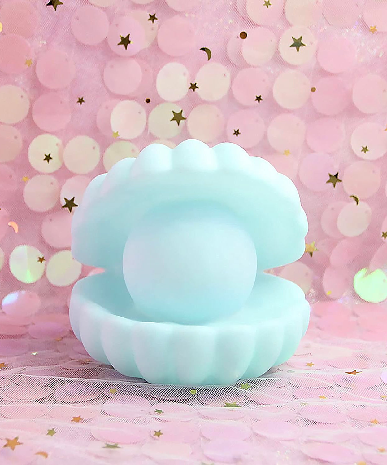 Pearl Shell Night Lamp Decorate Desk Lights Nursery Toy Lamp Led Pearl Shell Night Lights for Bedroom & Home (Small Battery Operated)