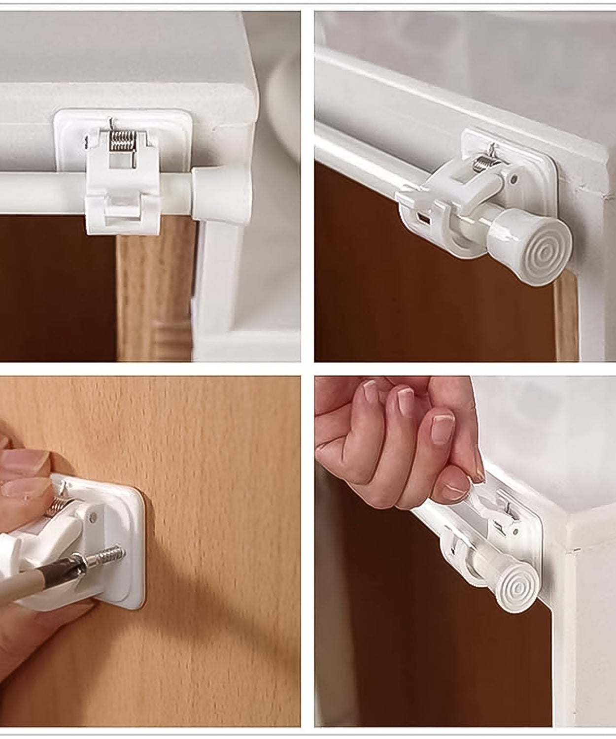 Curtain Rod Holder, Self Adhesive Hooks (2 Pcs Set)