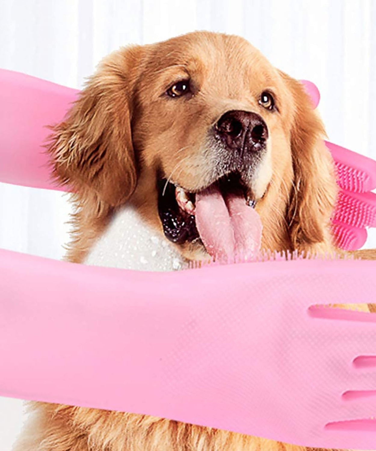 Dishwashing Gloves with Scrubber| Silicone Cleaning Reusable Scrub Gloves for Wash Dish Kitchen| Bathroom| Pet Grooming Wet and Dry Glove (1 Pair, 250 Gm)