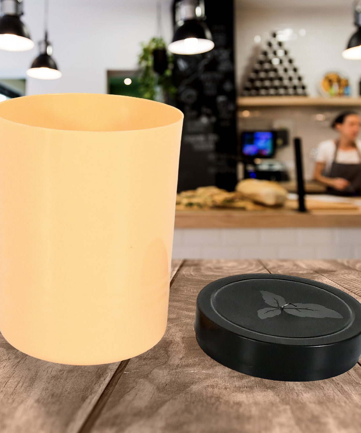 Accurate Seal Tea Sugar Coffee Container, Plastic Damru Shaped Tea, Coffee, Sugar Canisters Jar, New Airtight Food Seal Containers for Salt, Dry Fruit, Grocery 2 Section (800 ML Approx)