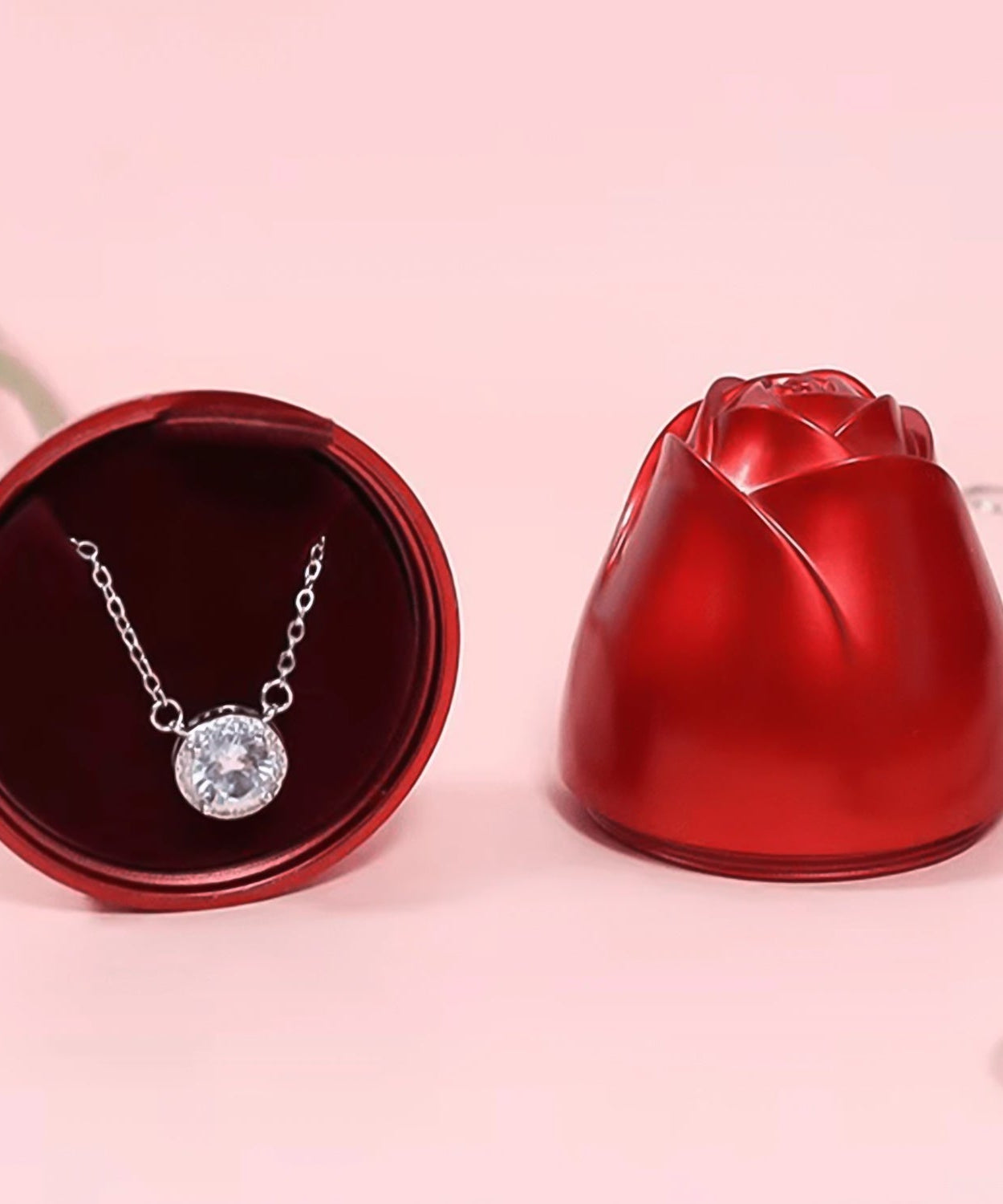 Metal Red Rose Couple Jewelry Box-Fancy Jewelry Box (1 Pc)