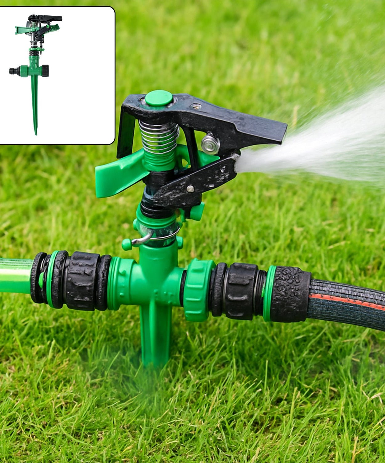 360-Degree Rotating Garden Impact Sprinkler (1 Pc)