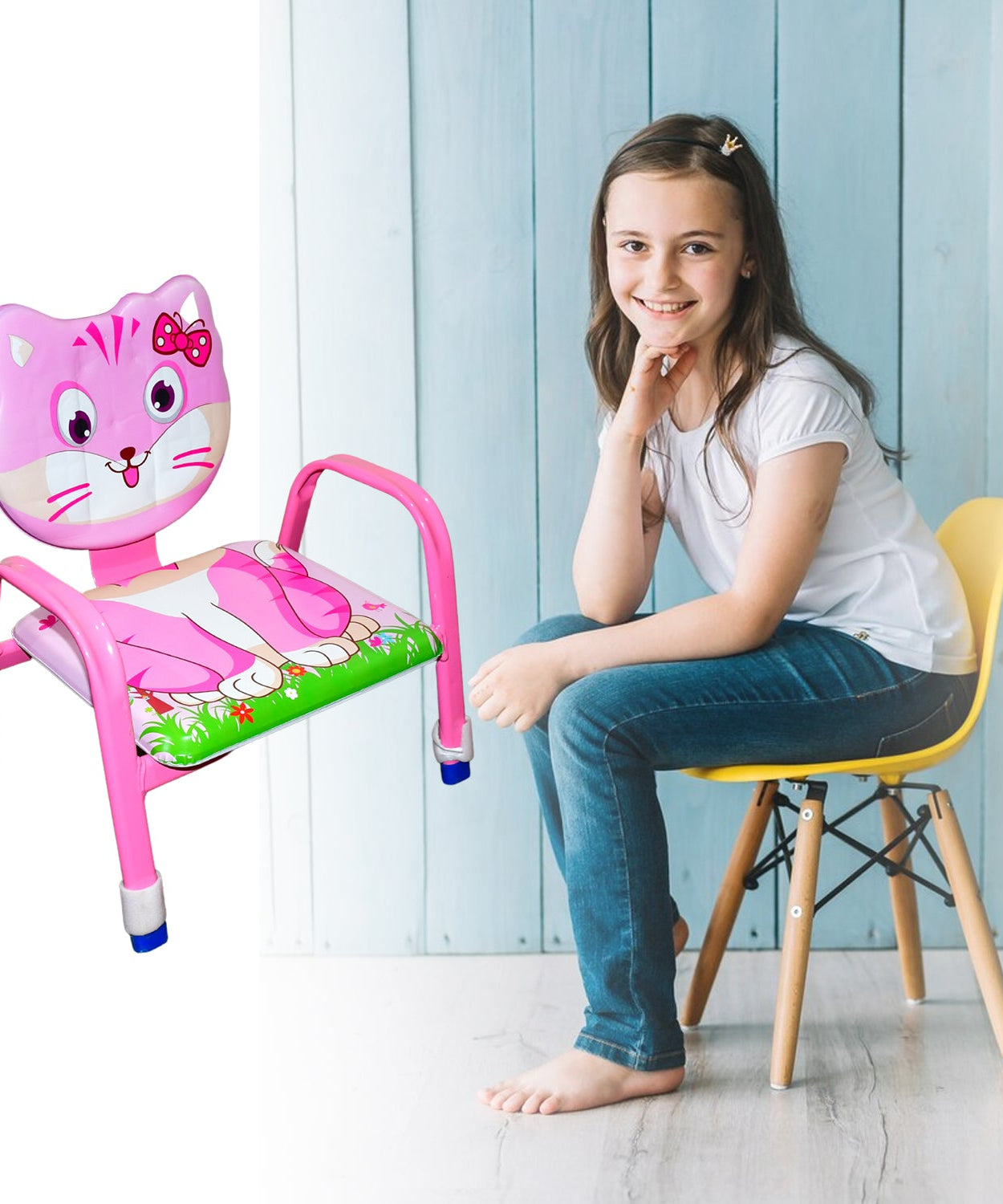 Cartoon Baby Chair Strong Steel Cushion & Comfortable Baby Chair High Quality Chair (1 Pc)