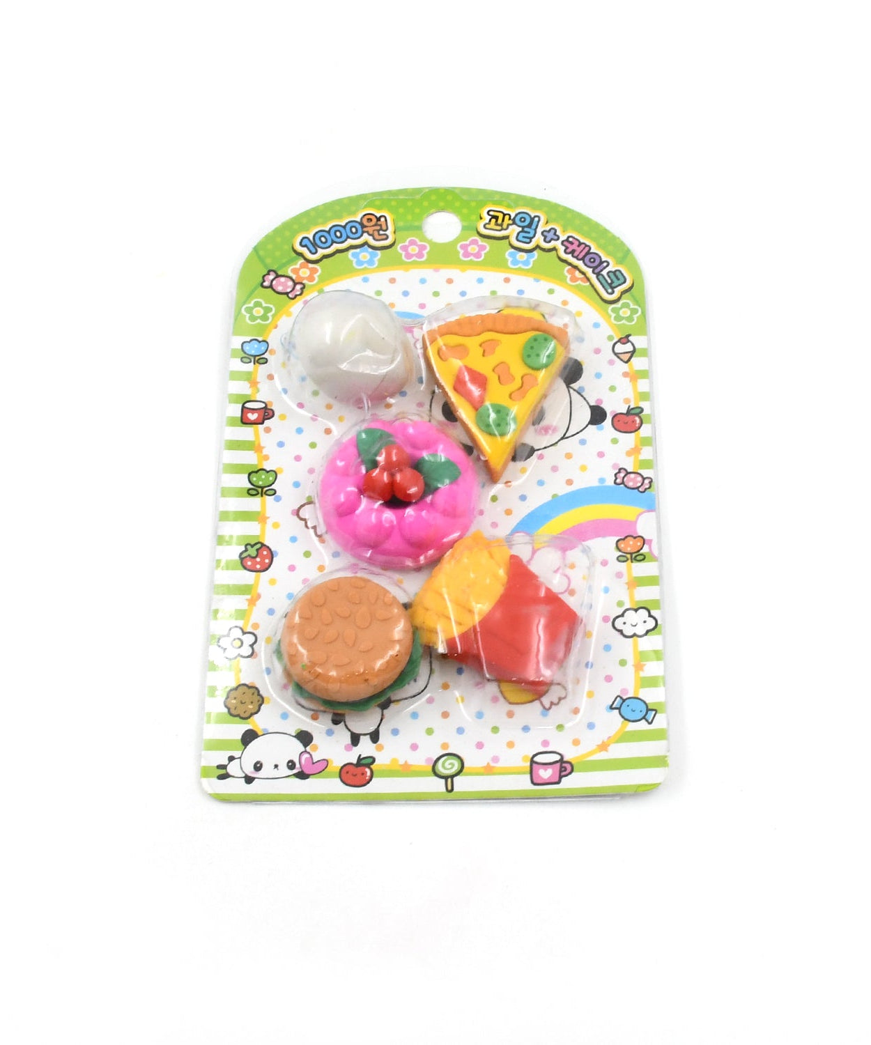 3D Food-Shaped Colorful Eraser Set – Cute Novelty Mini Erasers for Kids (5 Pc Set)
