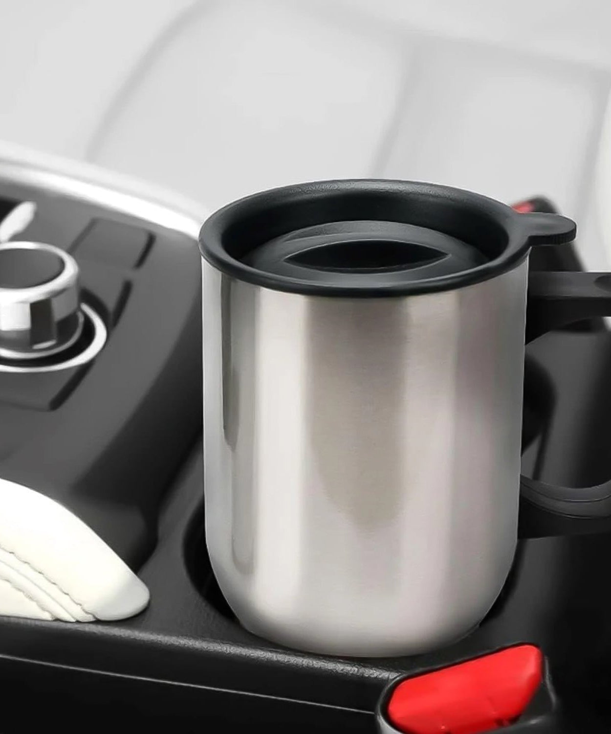 Stainless Steel Vacuum Glass Insulated Glass Coffee Cups (With Lid & Handle / 1 pc)