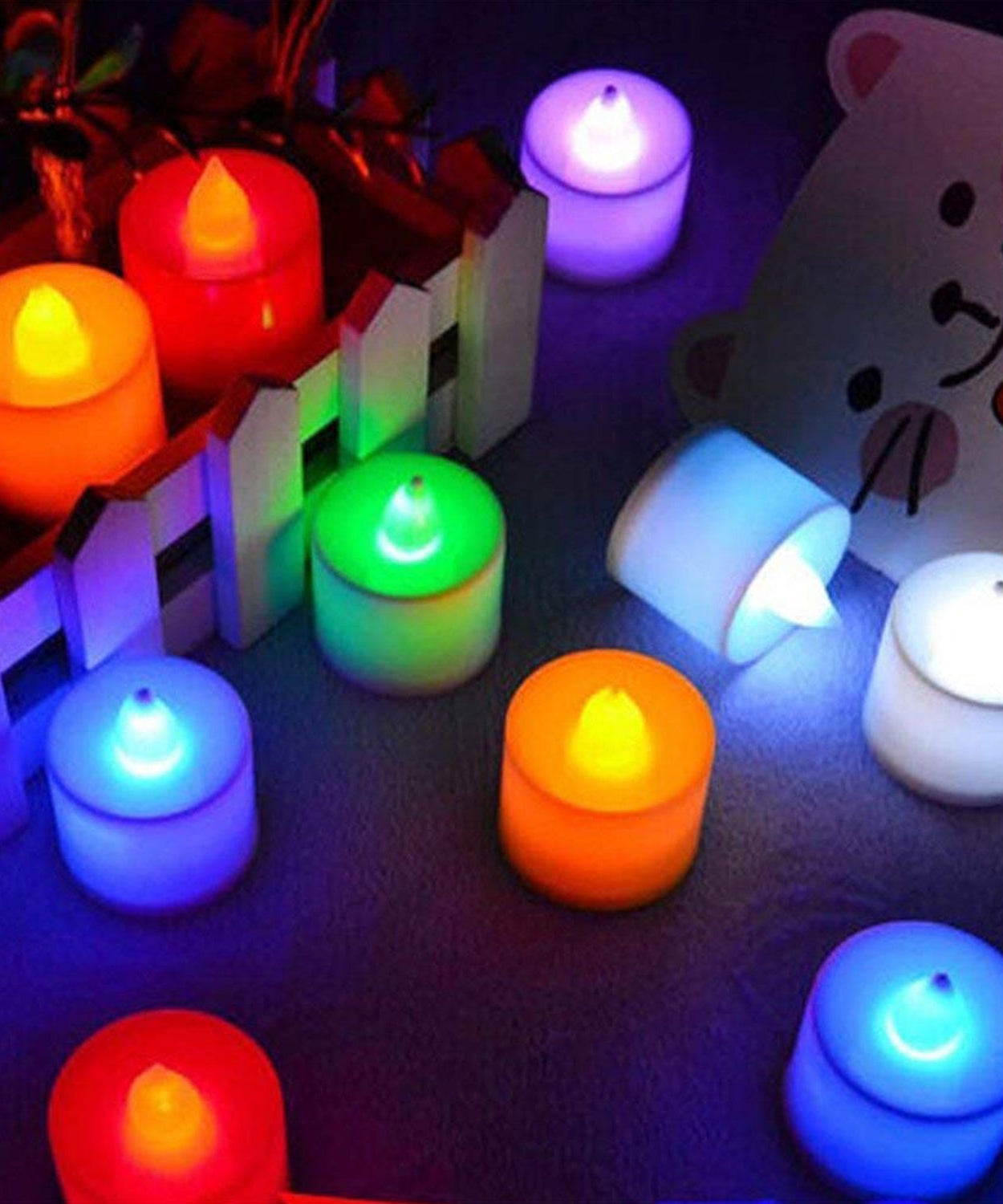 Multicolor LED tealights in different colors