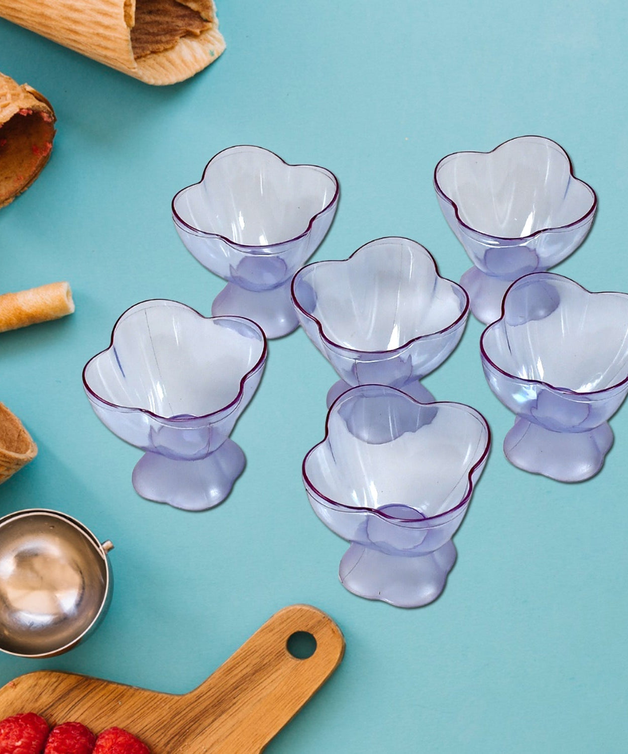 Set of 6 dessert bowls in brown box