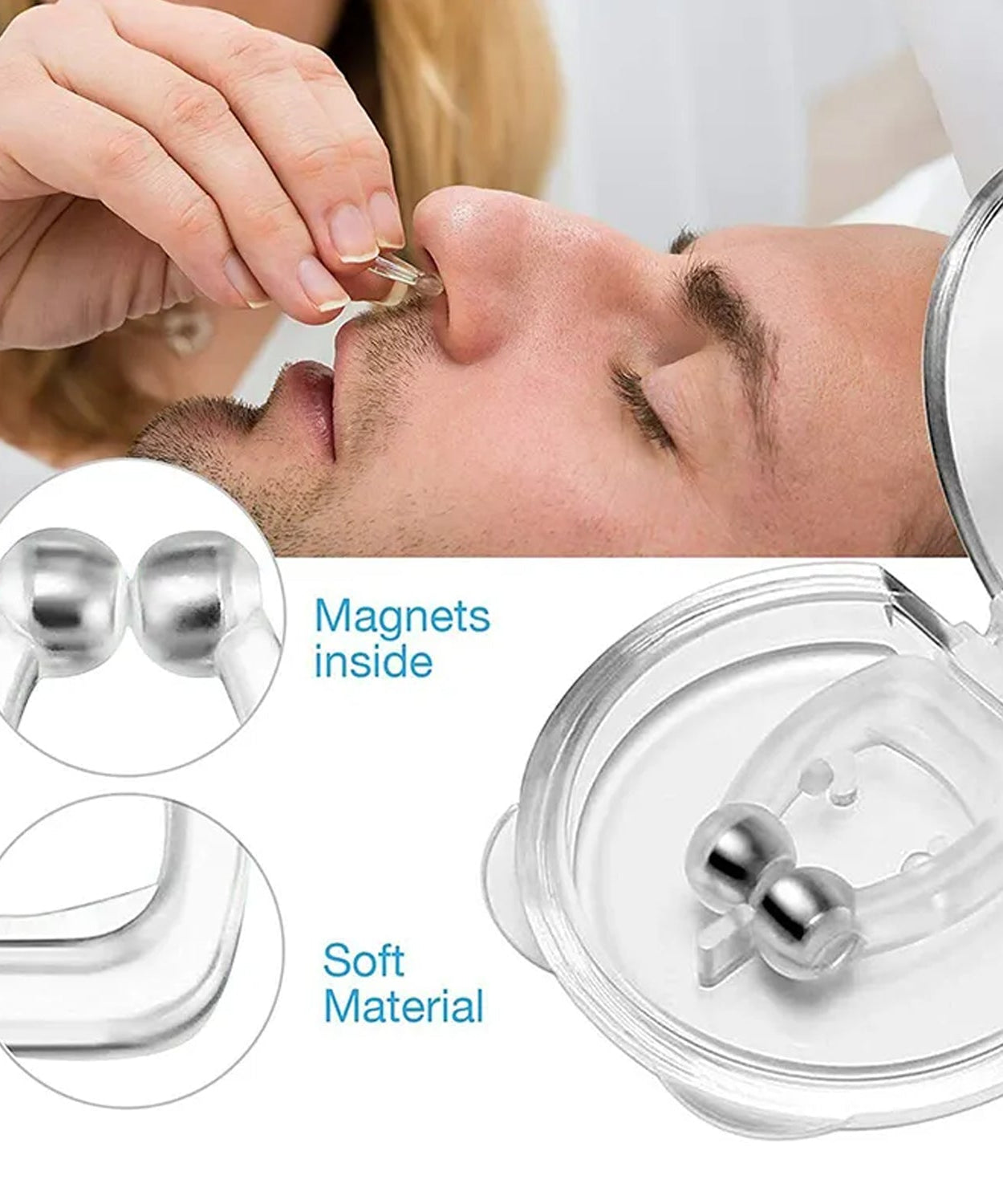 Anti-Snore Nose Clip for Heavy Snorers (Silicone, 1 Pc)