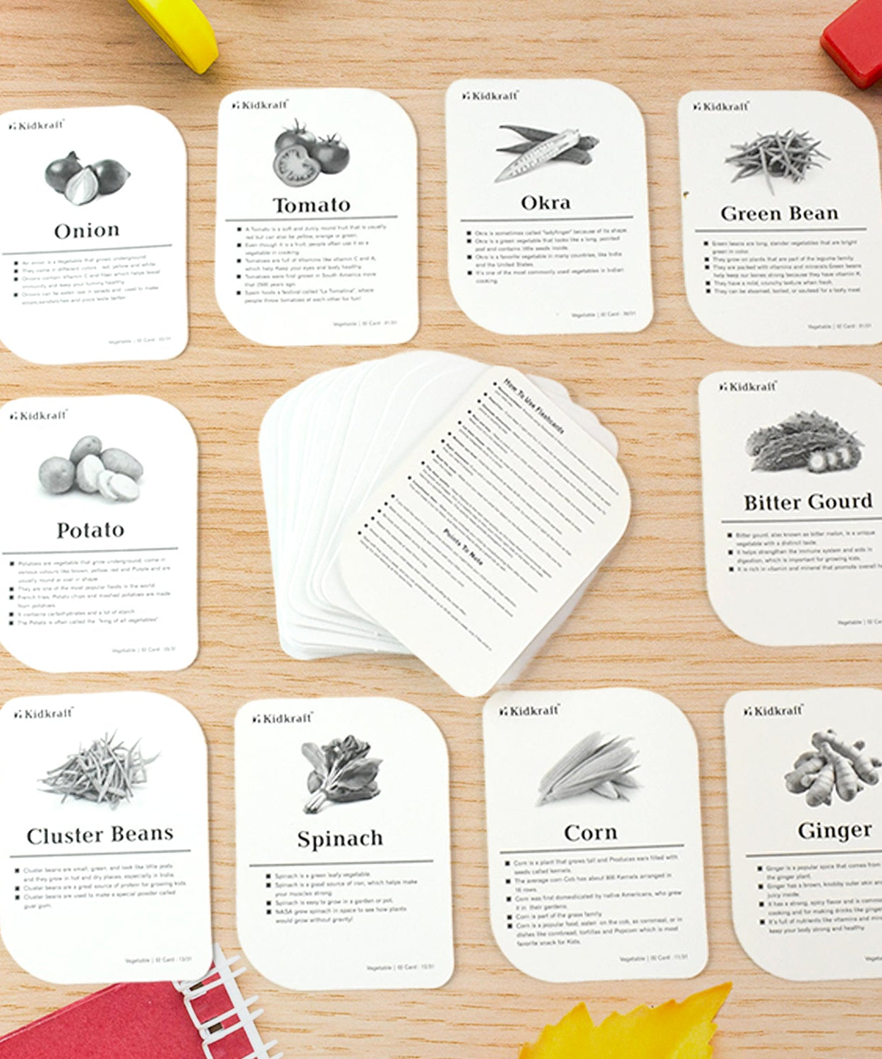 Kidkraft 32-Piece Educational Vegetable Flash Cards Set
