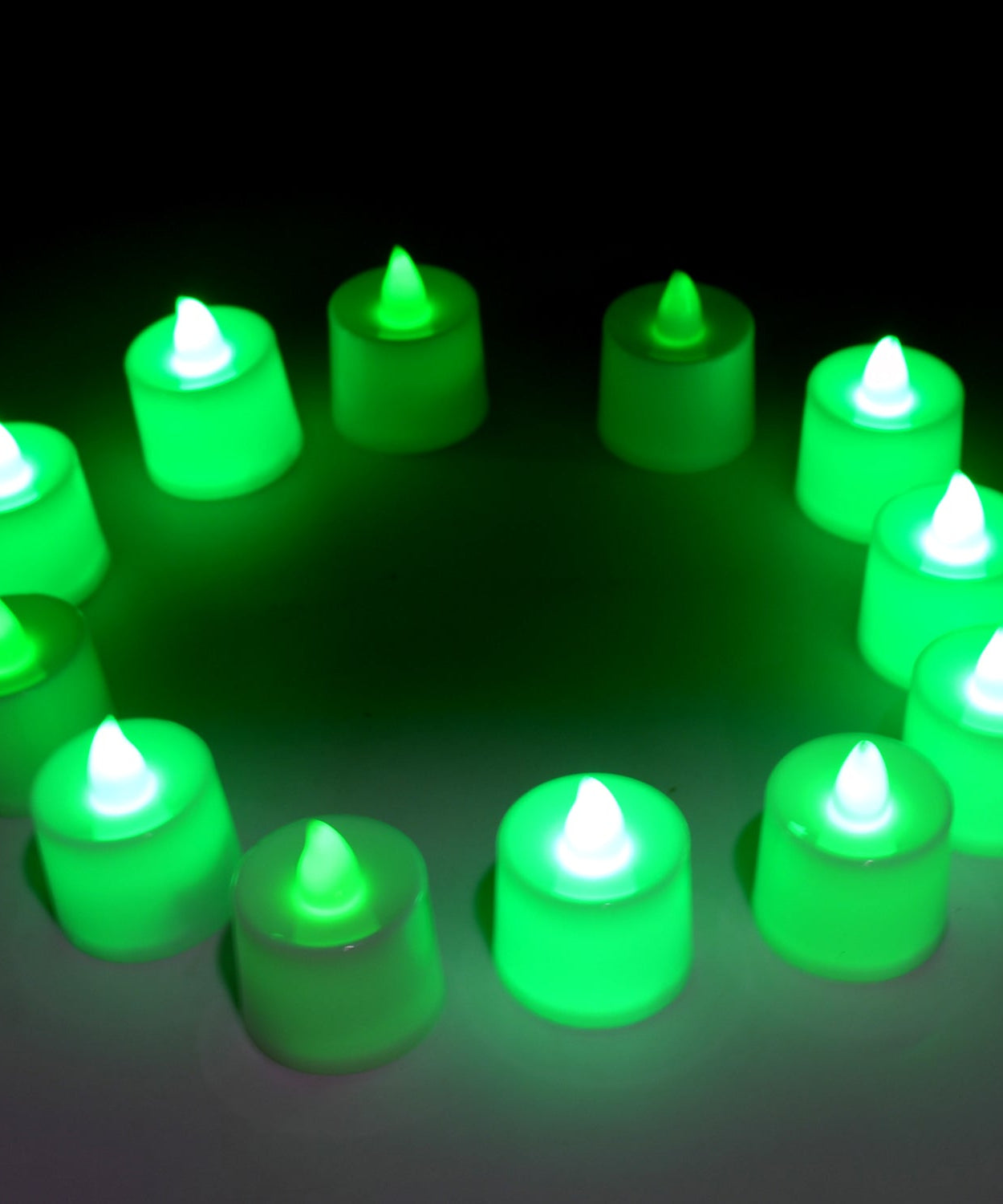 Green flameless LED tealight candle