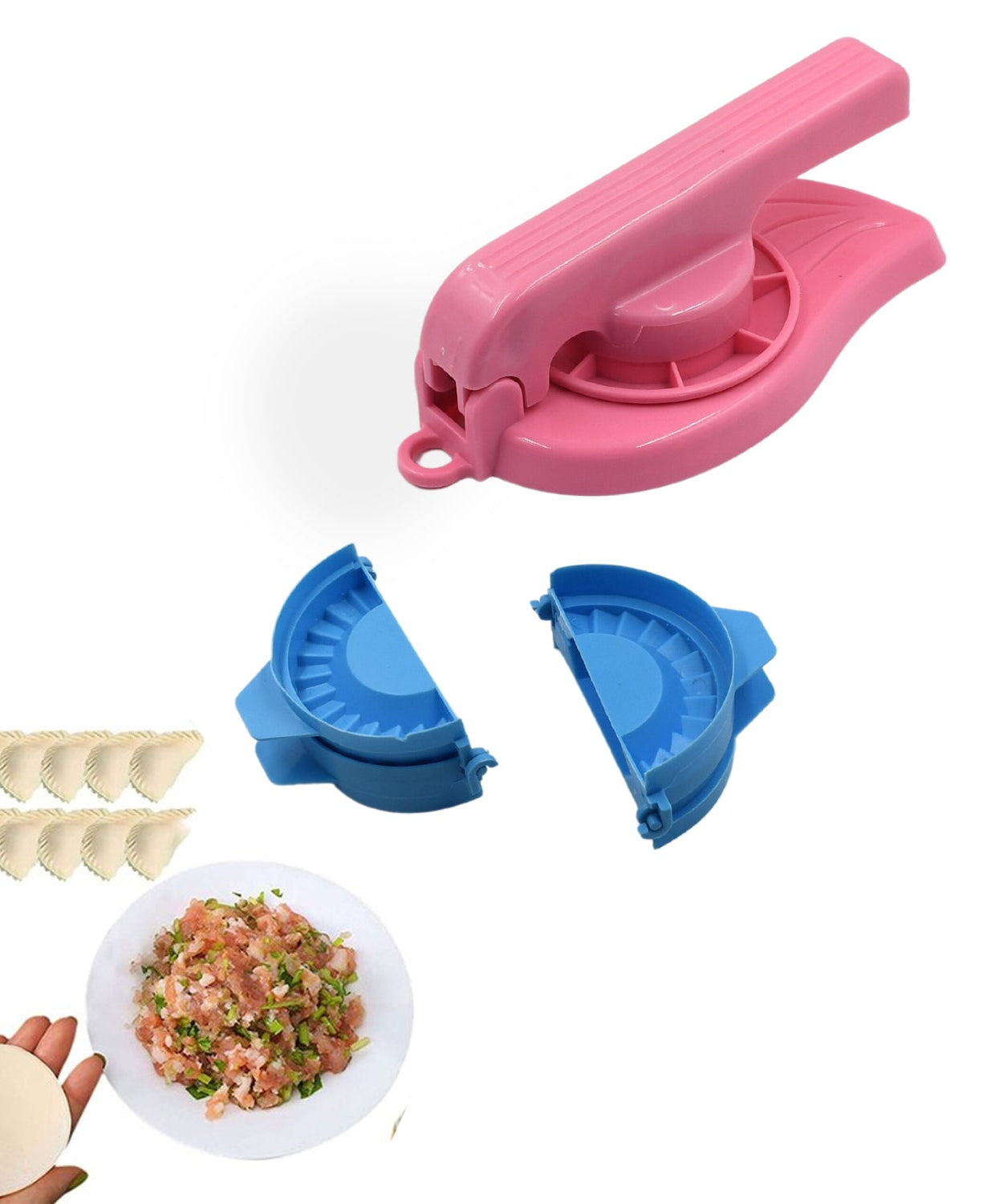Set of three puri and dough presses, ideal for gujiya making, high-quality kitchen molds.