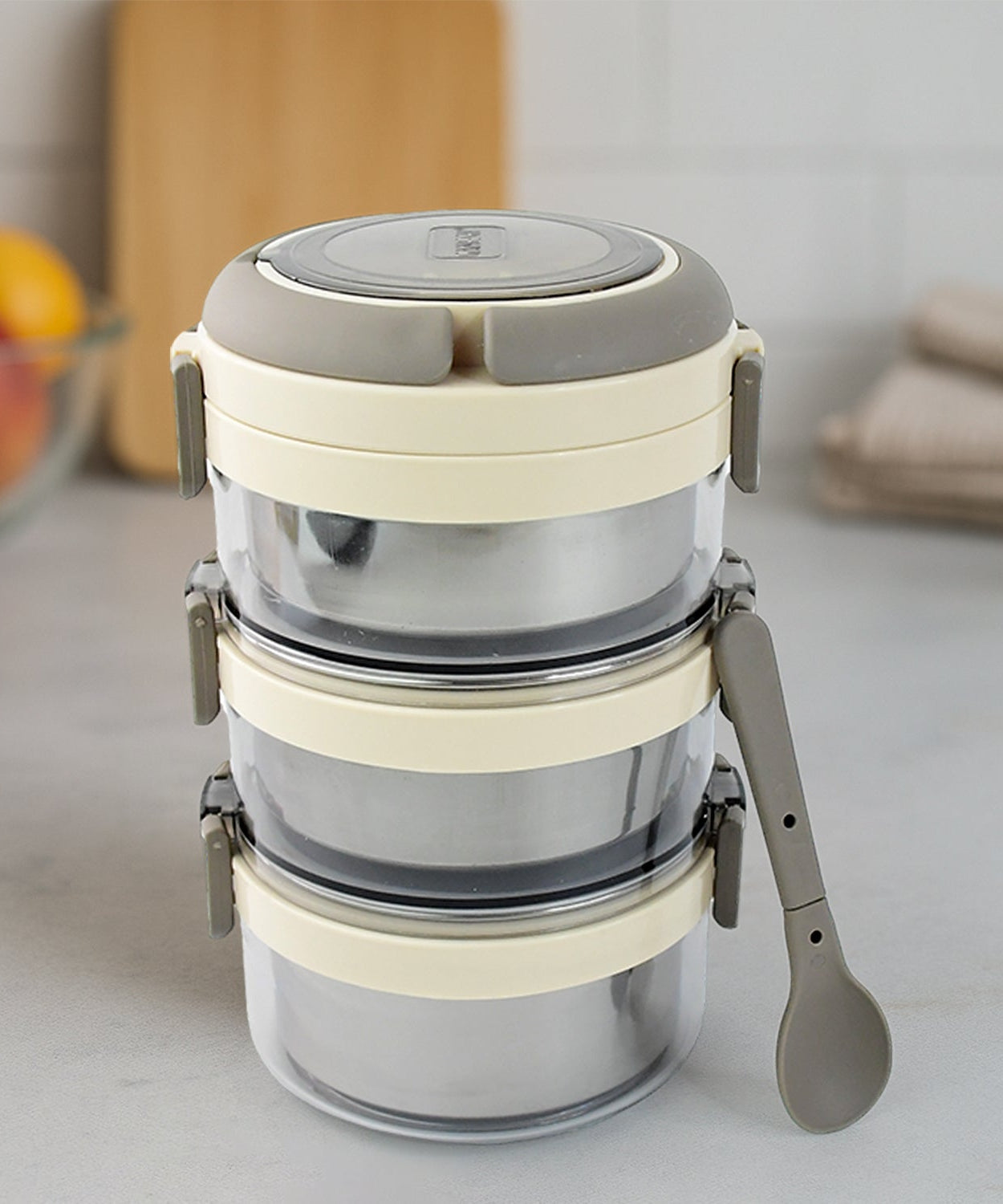 Ganesh Steko-3 Triple Layer Stainless Steel Insulated Lunch Box Set