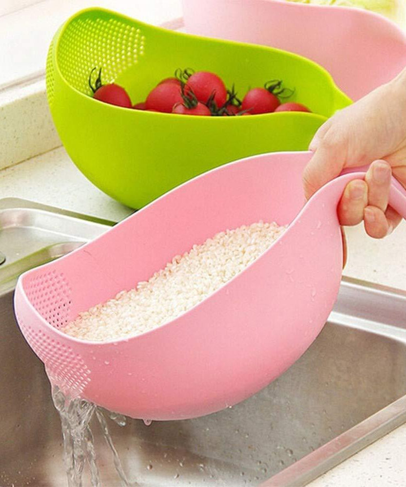 Plastic strainer and rice bowl set, thick and durable
