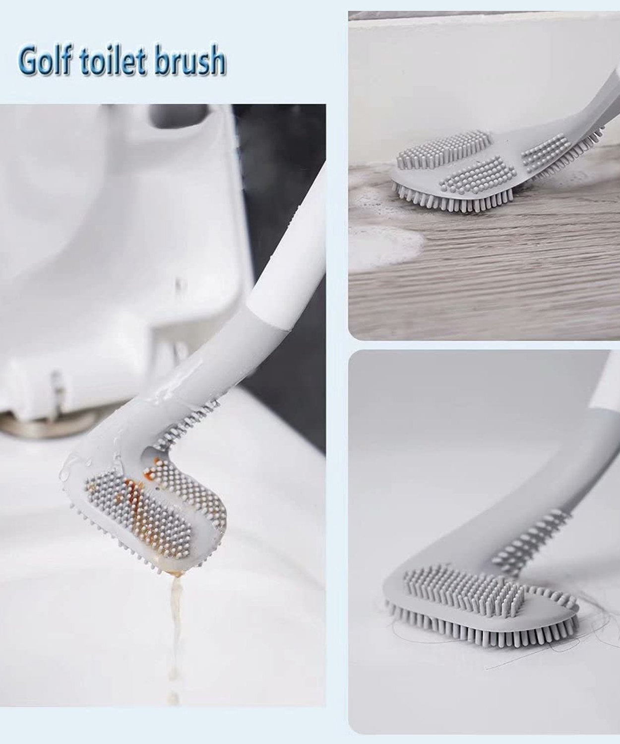 Stylish golf toilet brush and sticker holder.