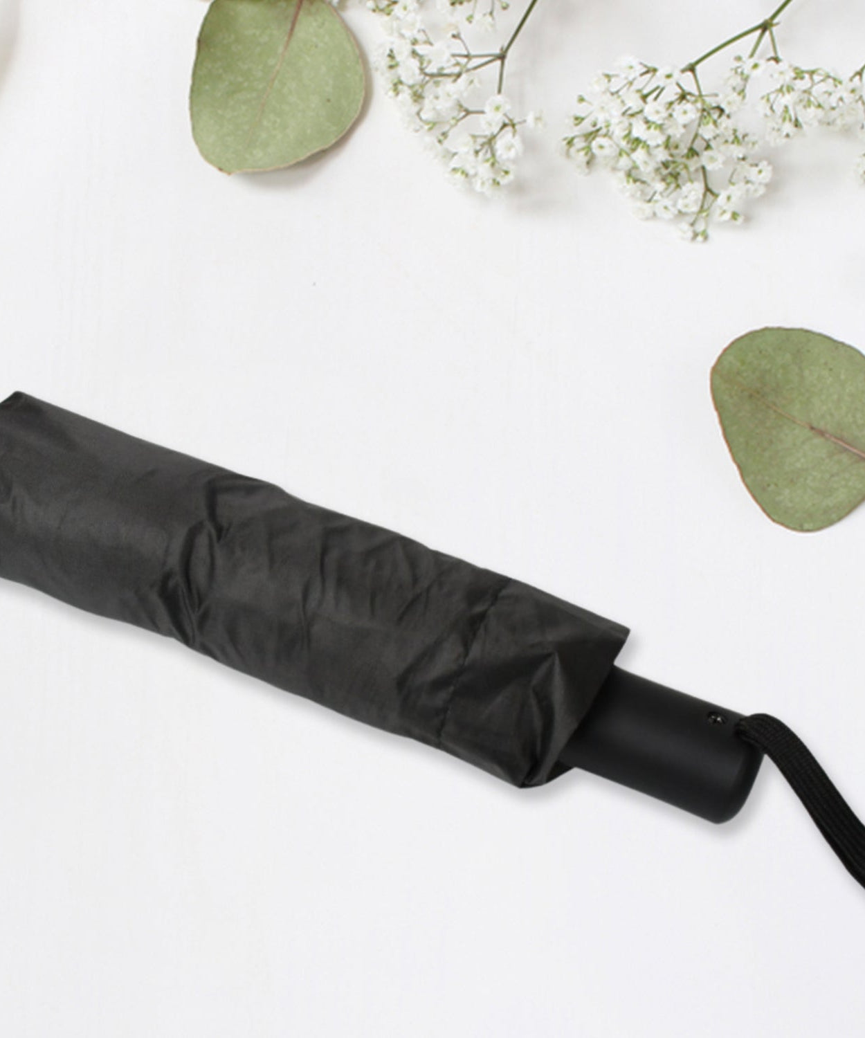 2 Fold Manual Umbrella – Wind, Sun & Rainproof with Steel Shaft & Wrist Strap