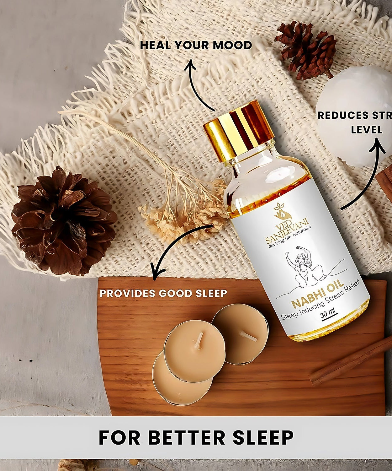 Ved Sanjeevani Nabhi Oil Sleep Inducing Stress Relief (30ML / 1 Pc)