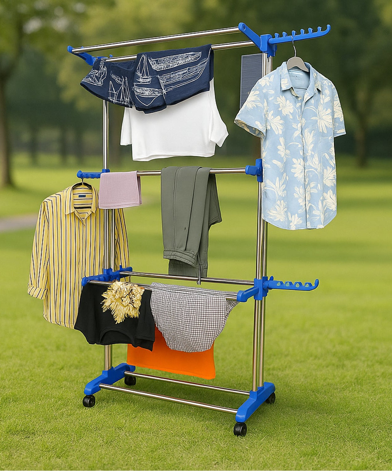 Foldable Stainless Steel Clothes Drying Stand Rack
