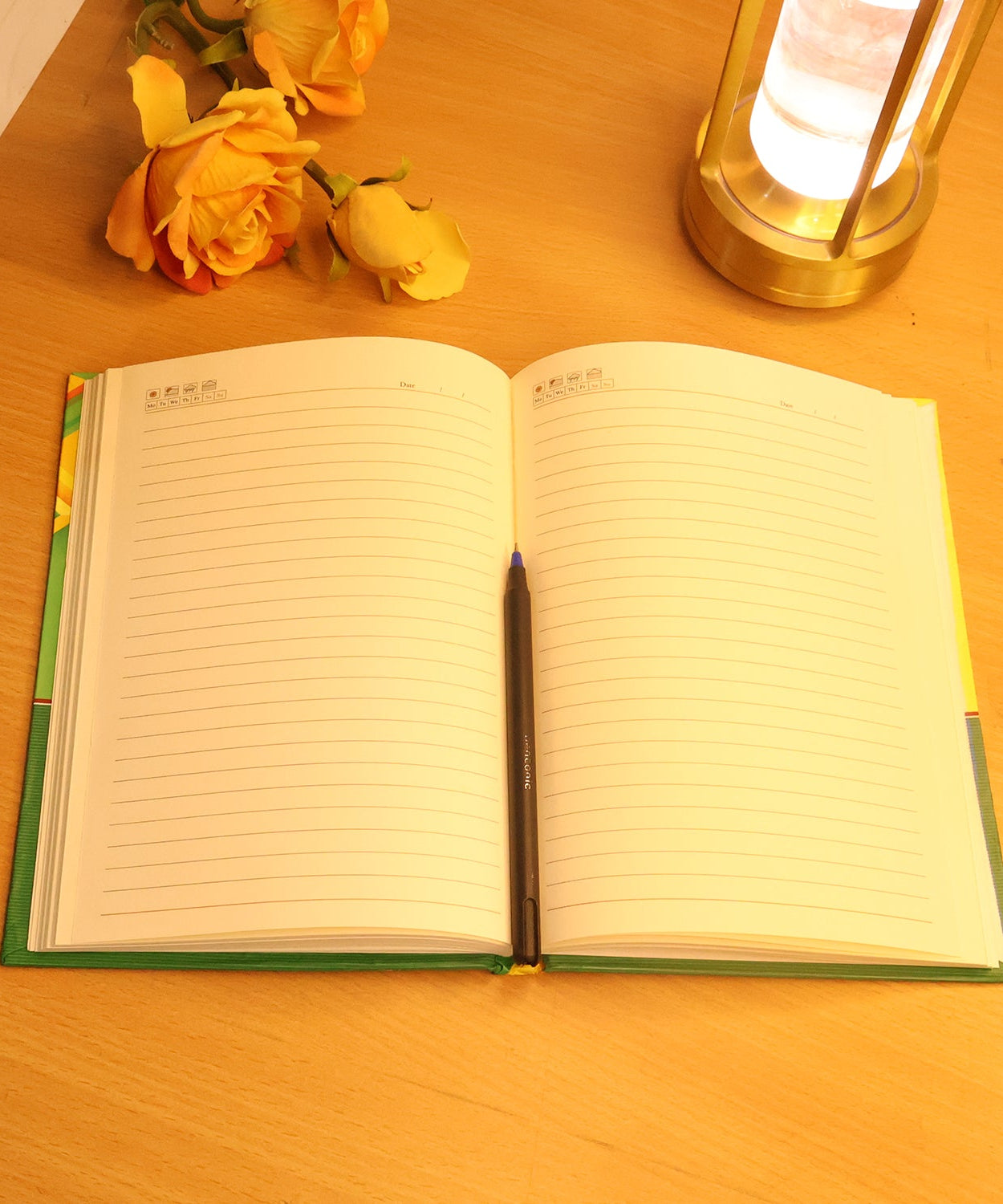 Hardcover Date Planner Notebook with Ruled Pages