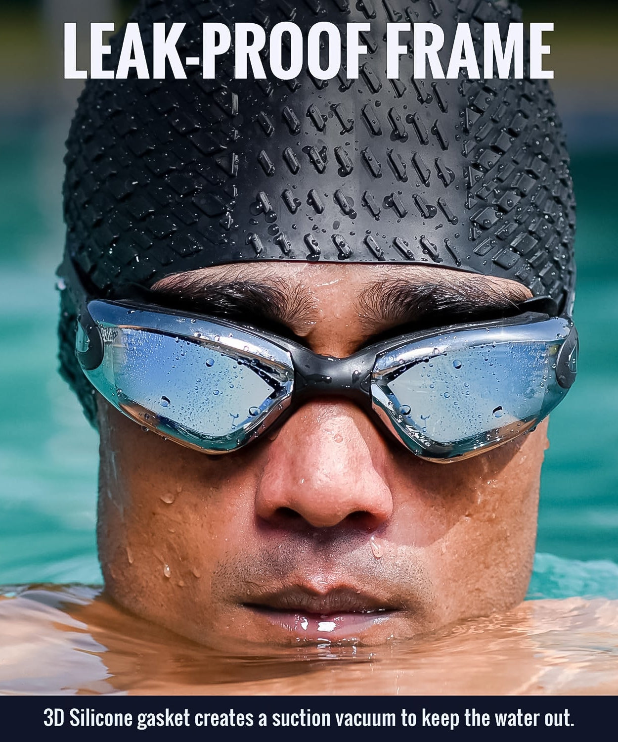 Knx Professional Anti-Fog UV Protection Swimming Goggles with Mirrored Lenses and Earplugs