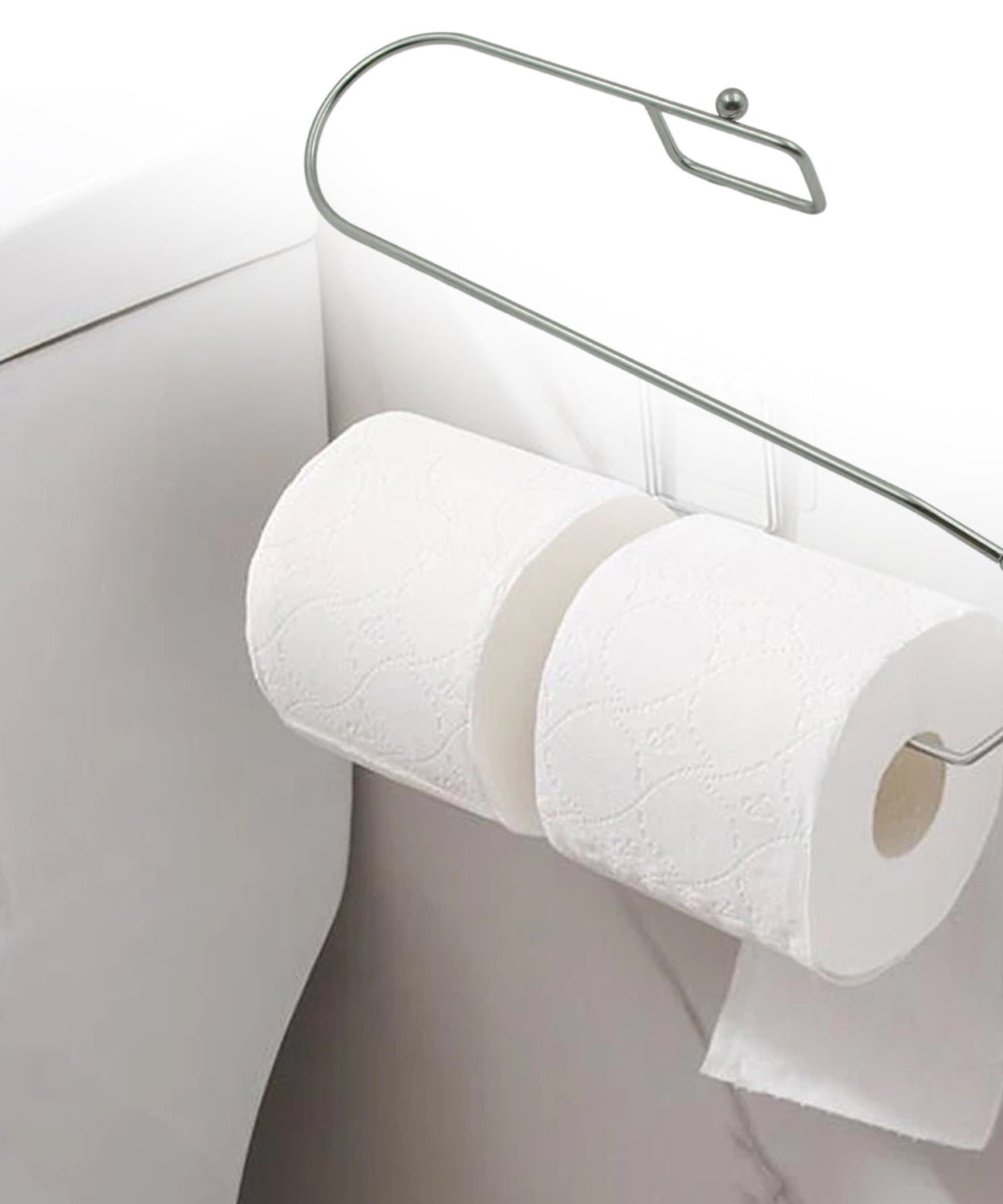 Stainless Steel Drill Free Self-Adhesive Paper Roll Holder Tissue Paper Stand Towel Bar Hanger Kitchen Towel Holder for Kitchen Bathroom Toilet (Pack of 1)