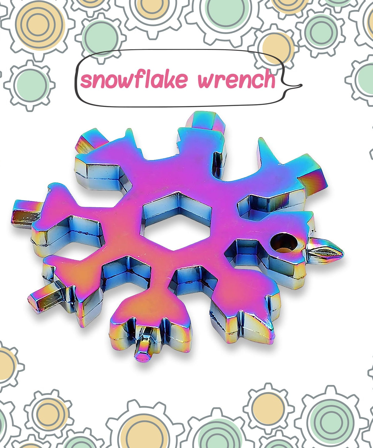 Durable & Portable 18-in-1 Snowflake Multi-Tool – Bottle Opener, Screwdriver & Wrench Kit