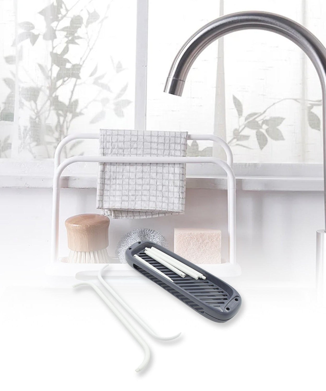 Kitchen Storage Rack for Dish Towels & Cloths (1 Pc, Organizer)