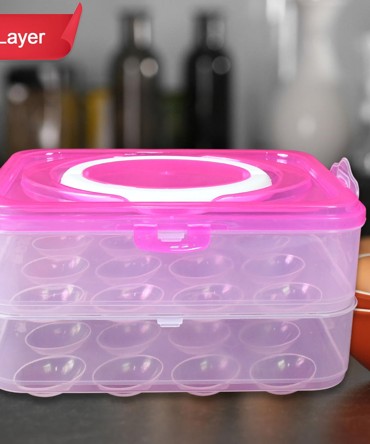 Double Layer 24 Grid Egg Storage Box for Egg Storage Container