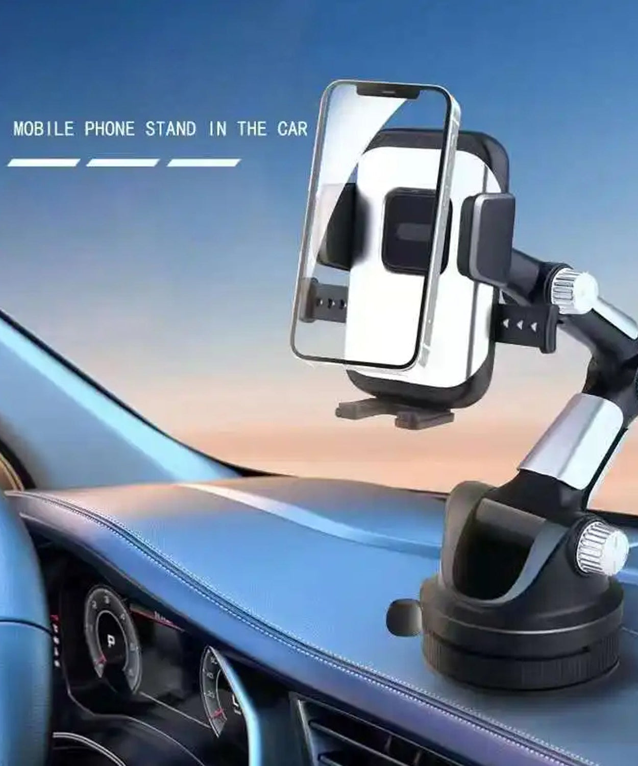 Adjustable Long-Arm Suction Cup Car Phone Holder 