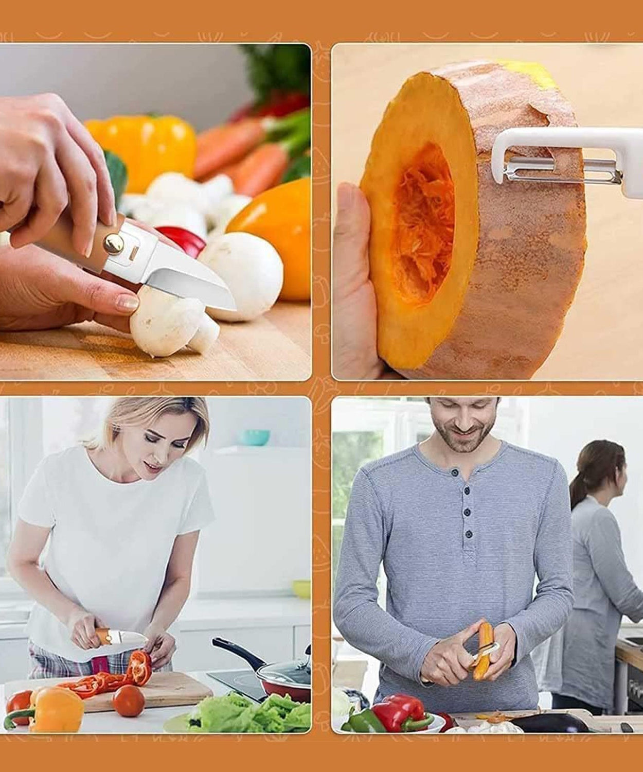 2 in 1  Knife, Multifunctional peeler fruit knife (1 Pc)