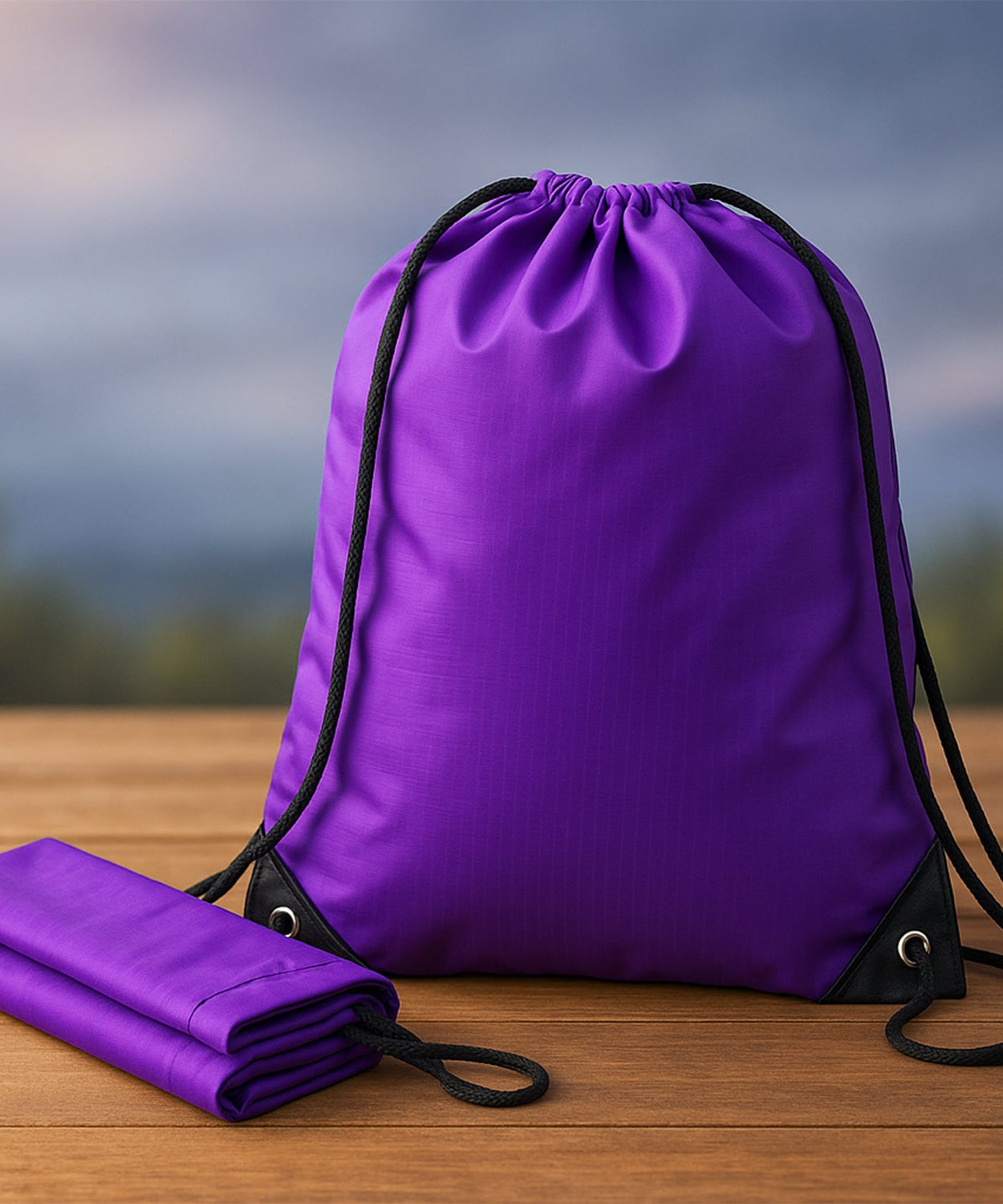 Water-Resistant Nylon Drawstring Backpack Bag (1 Pc / Mix Color & Design)