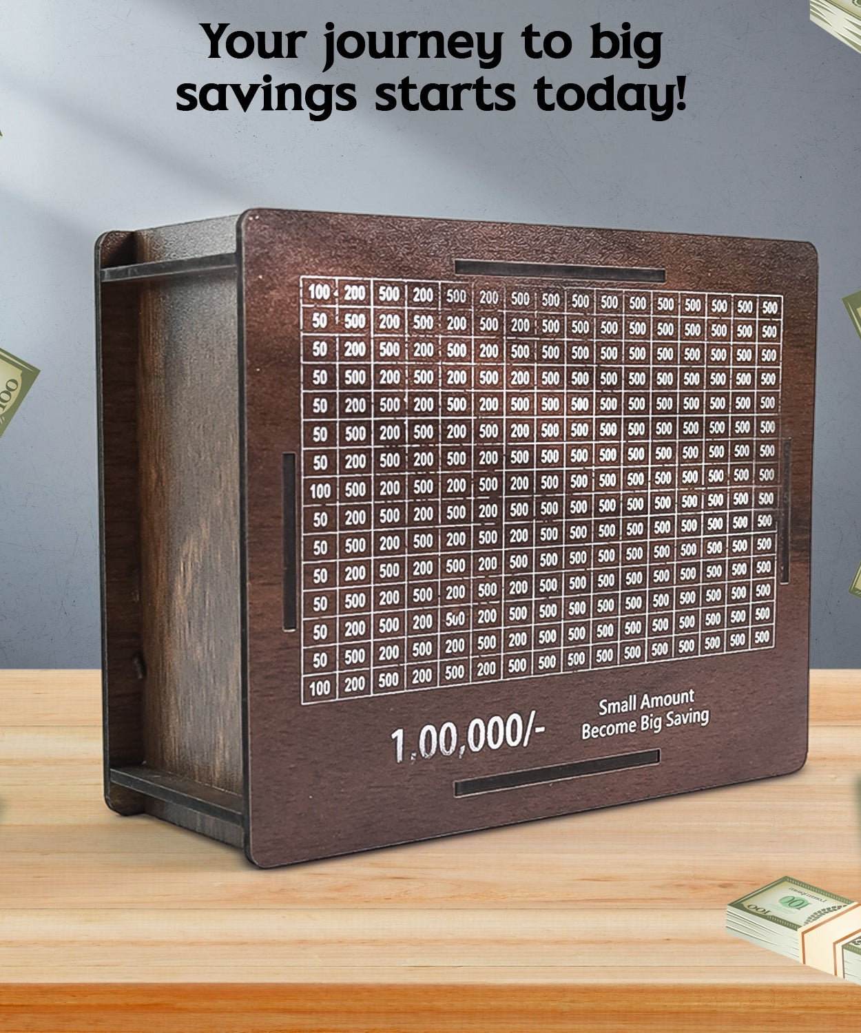 Wooden Money / Piggy Bank, Money Box (1 Pc / 1 Emoji Pan)