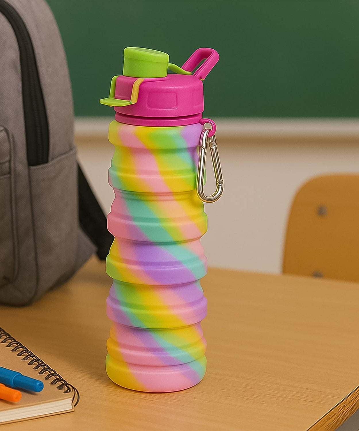 Colorful Collapsible Silicone Water Bottle (1 Pc)
