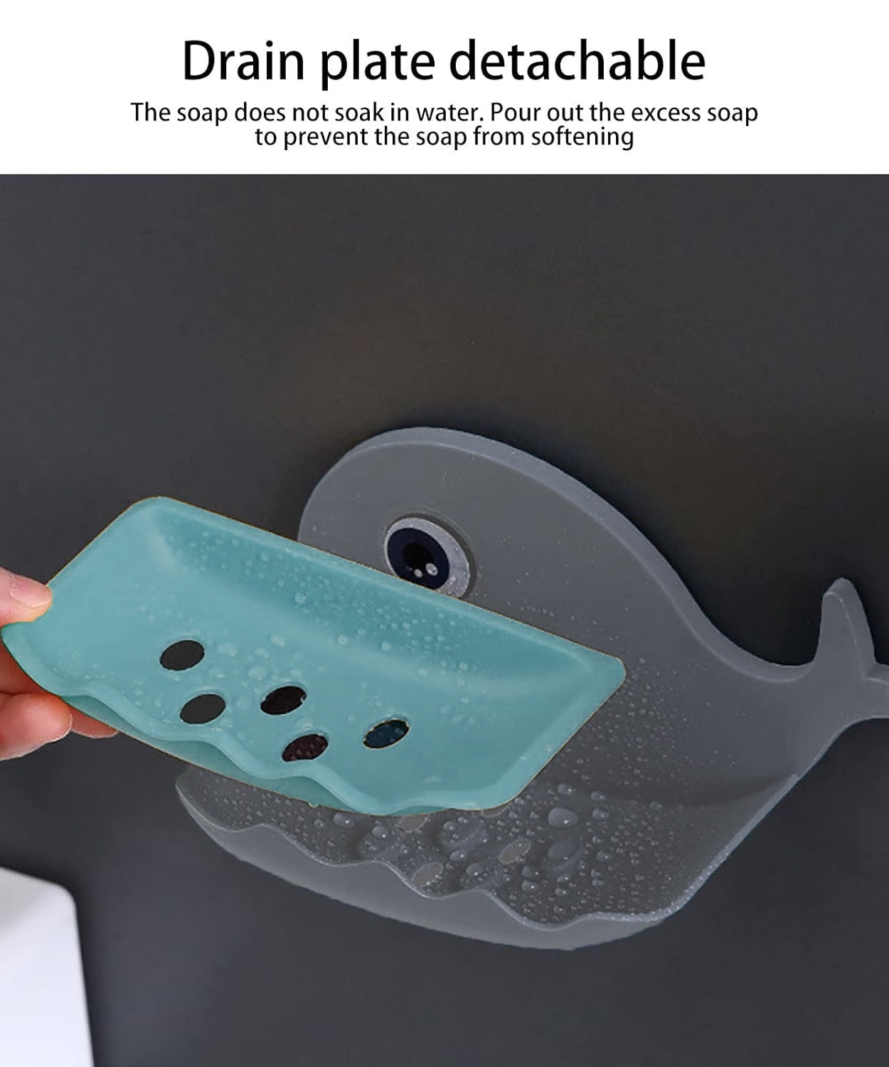 Double-layer soap rack in a fish design.