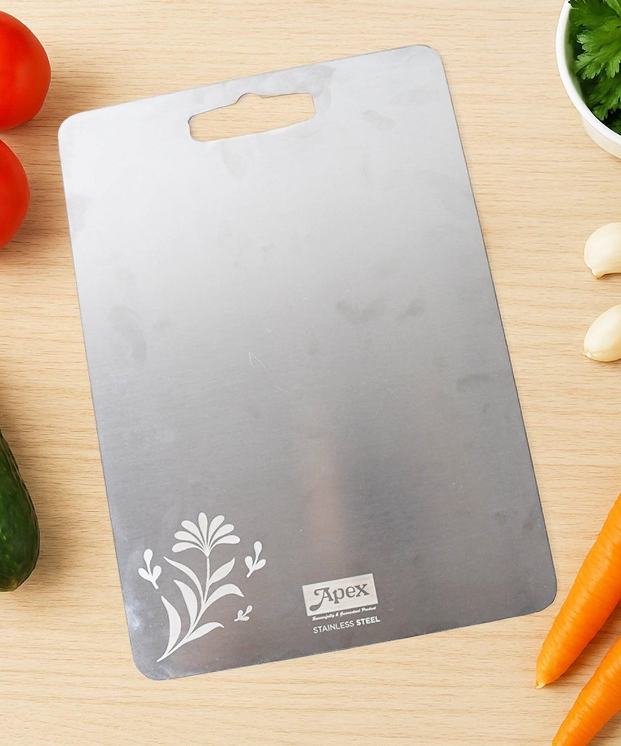 Apex Steel-X Stainless Steel Medium Chopping Board
