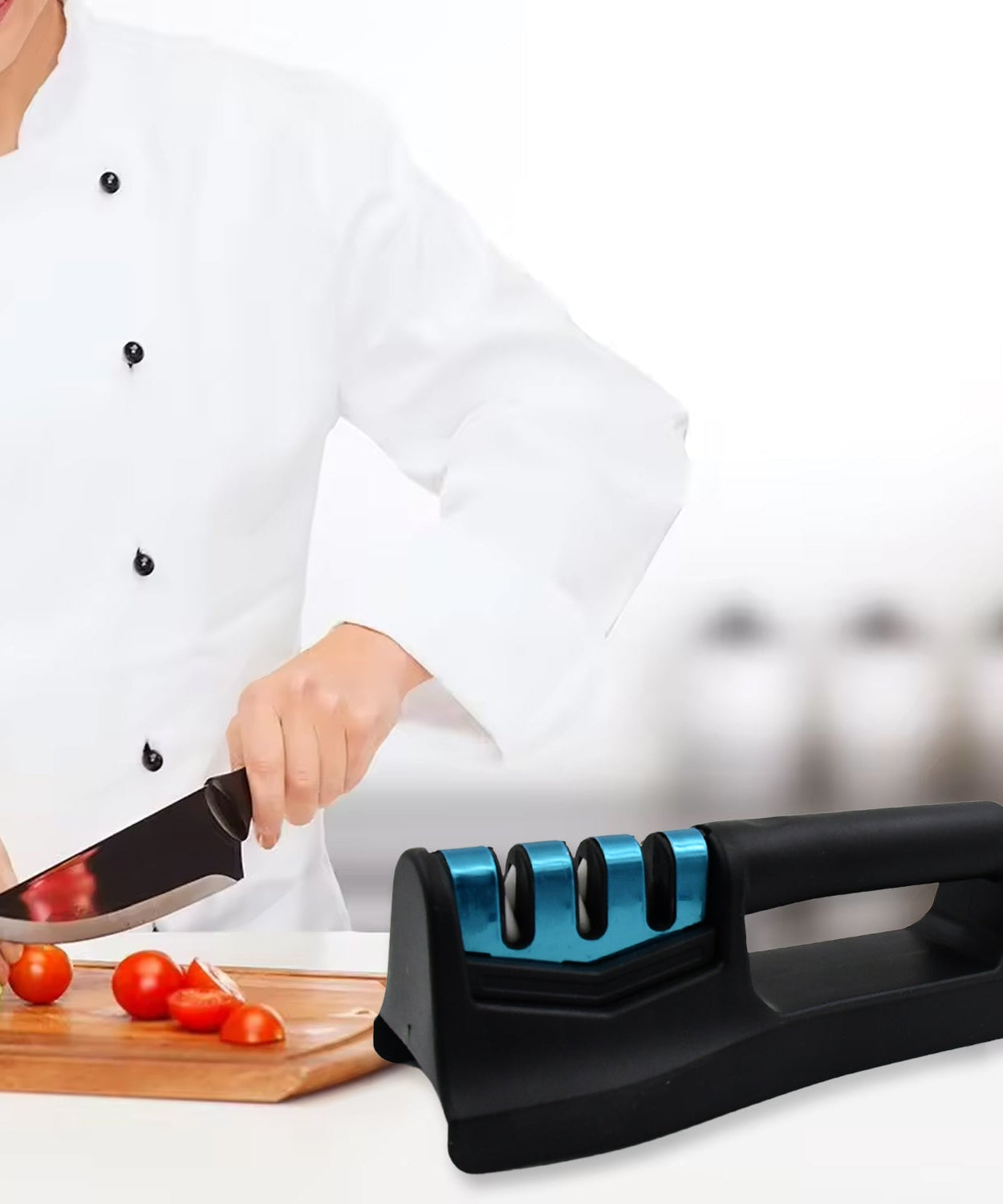 Kitchen Knife Sharpener – Handheld for Chefs & Serrated Knives (1 Pc, Chopper Not Included)