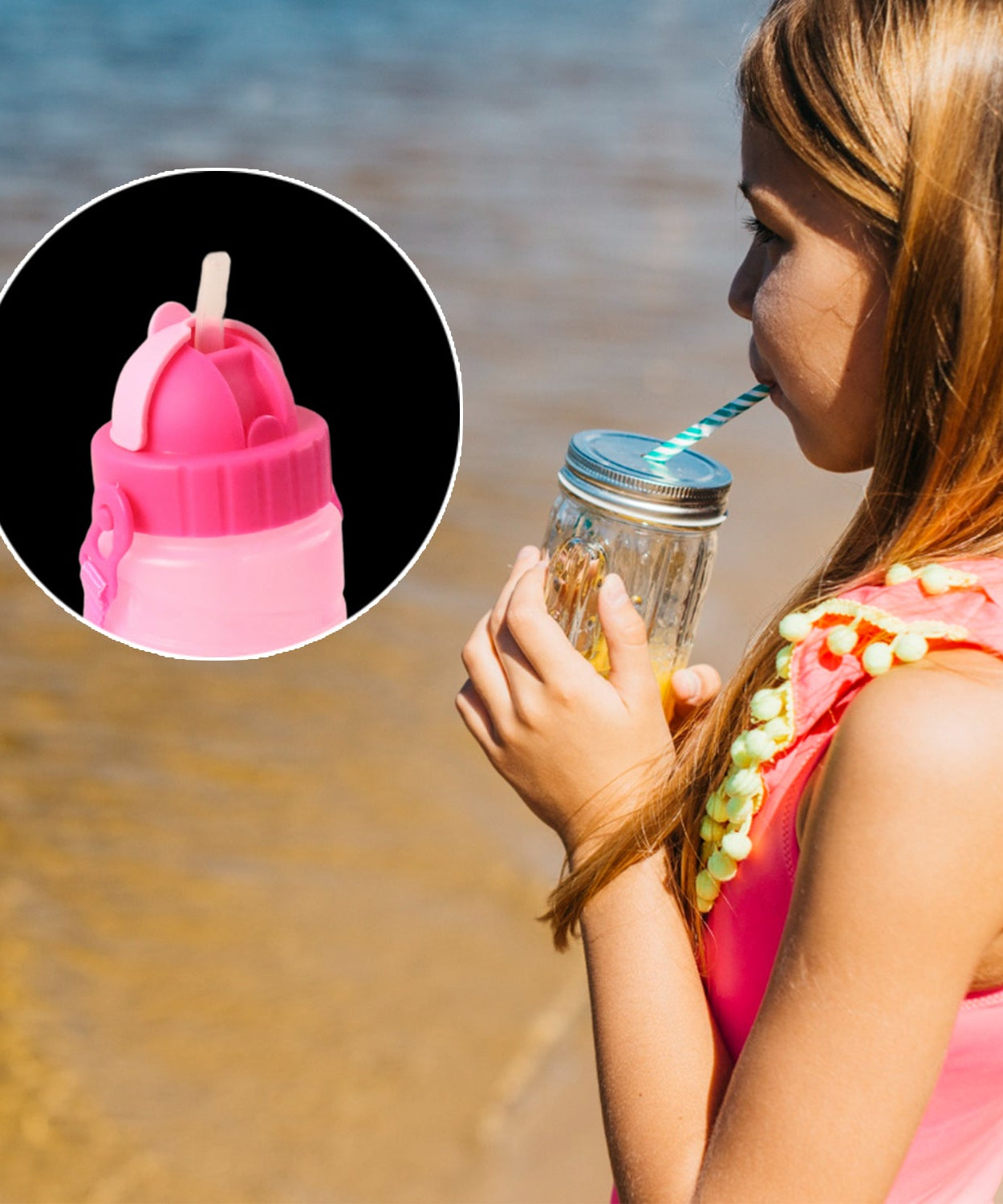 Cartoon Face Printed Water Bottle