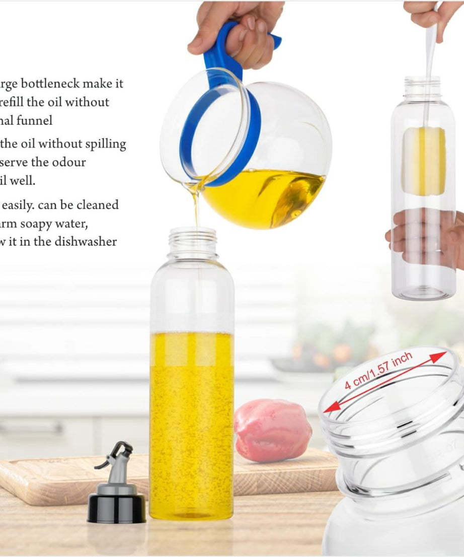 Clear oil dispenser with controlled spout, 1 liter