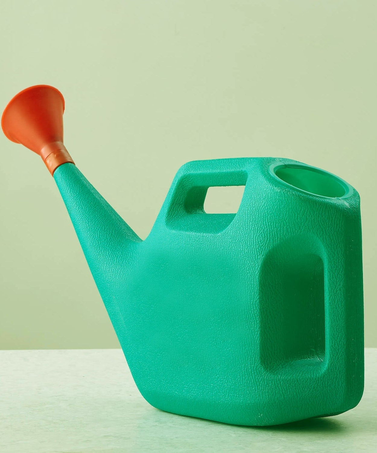 Plastic watering can with a sprayer, ideal for indoor and outdoor gardening