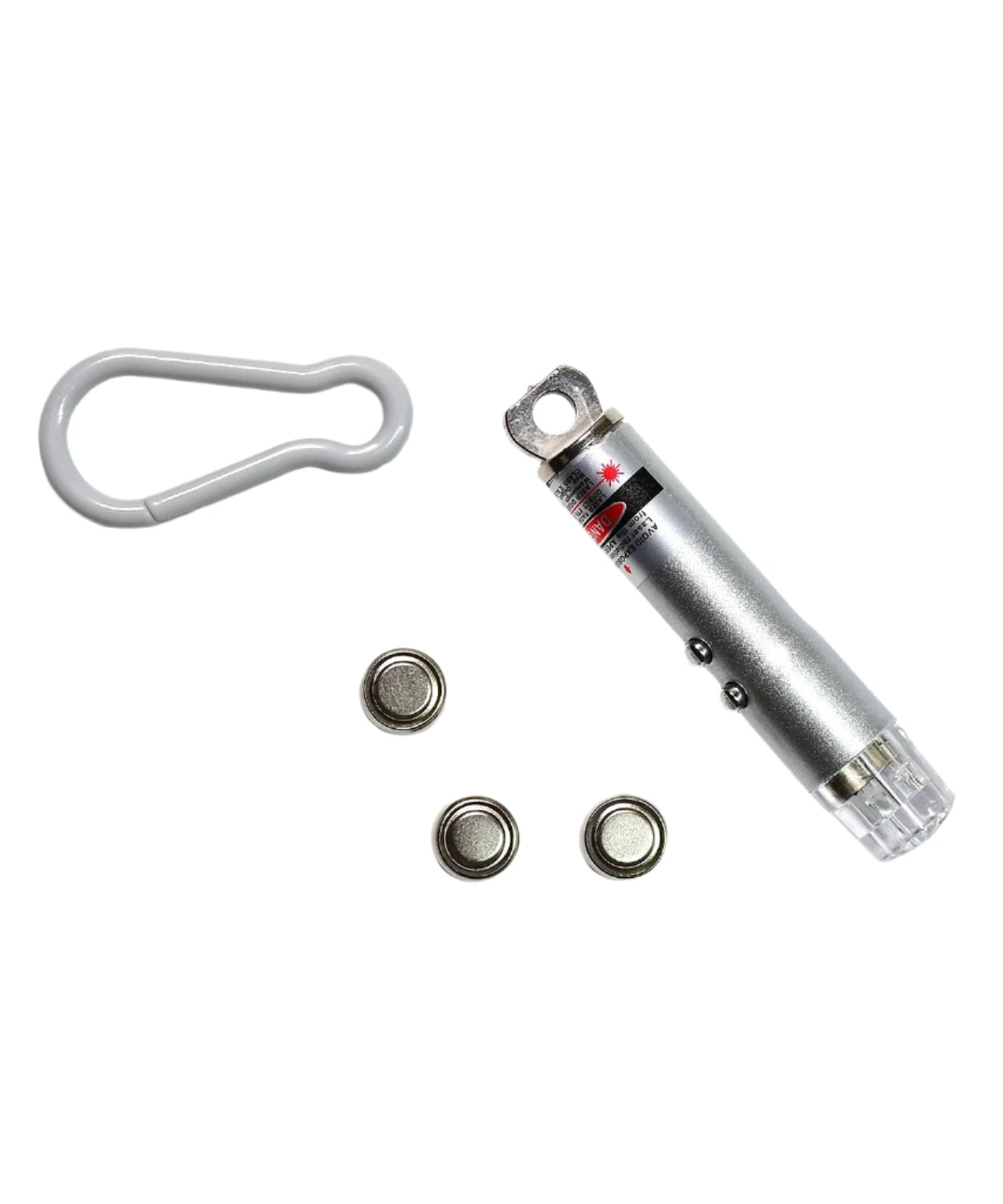 Torch keychain with LED flashlight and laser pointer