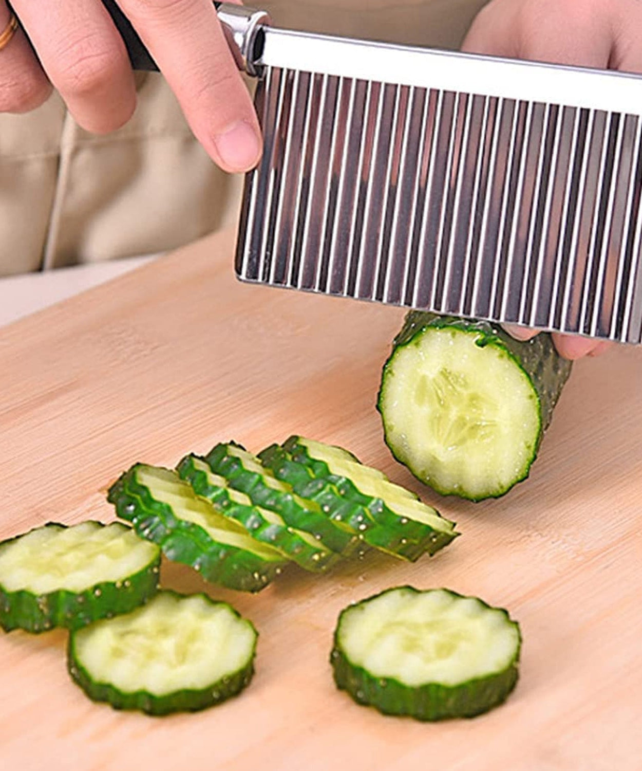 Stainless Steel Crinkle Cutter Knife for Salad and Vegetables