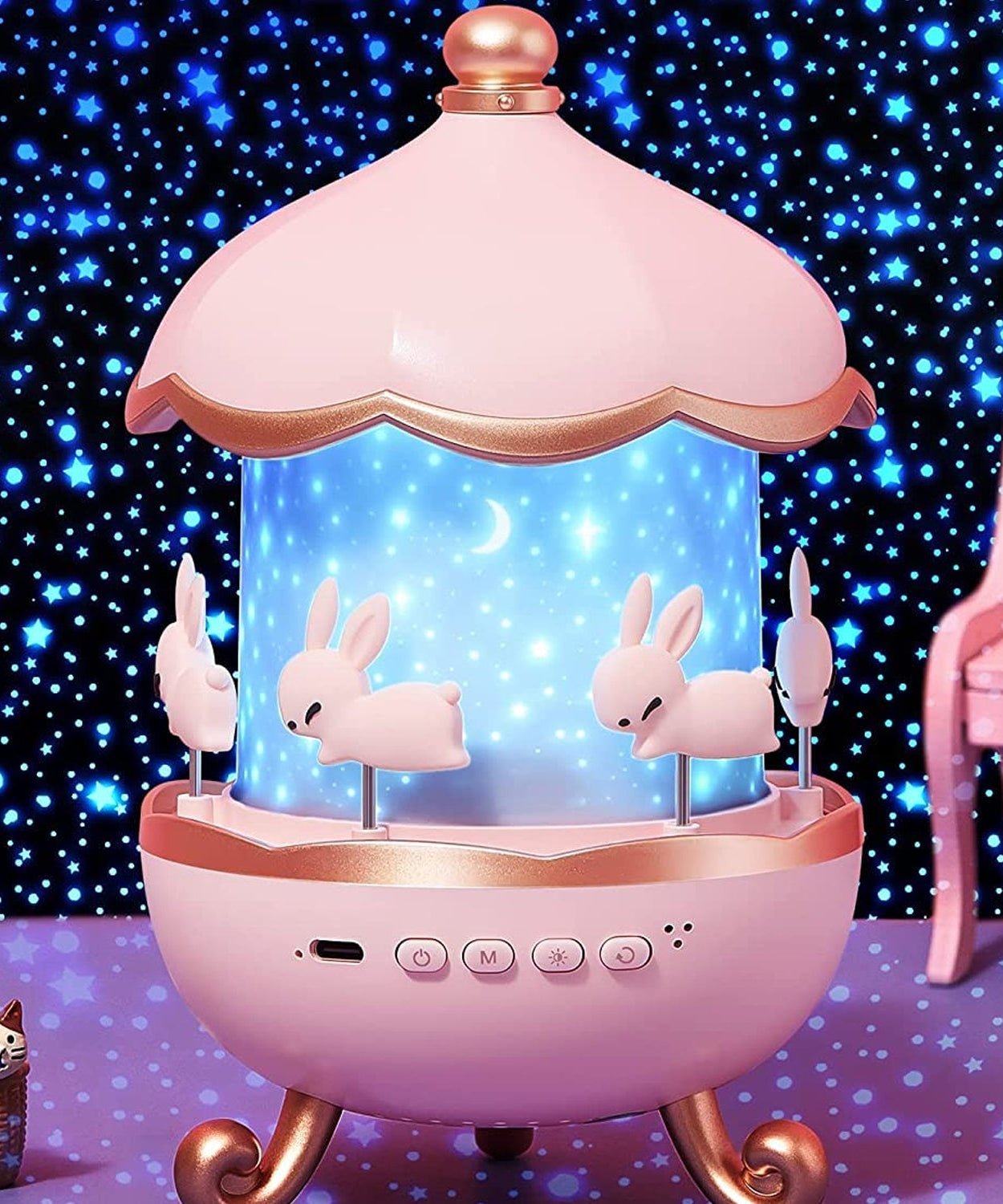 Bunny’s Carousel Rotating LED Night Light