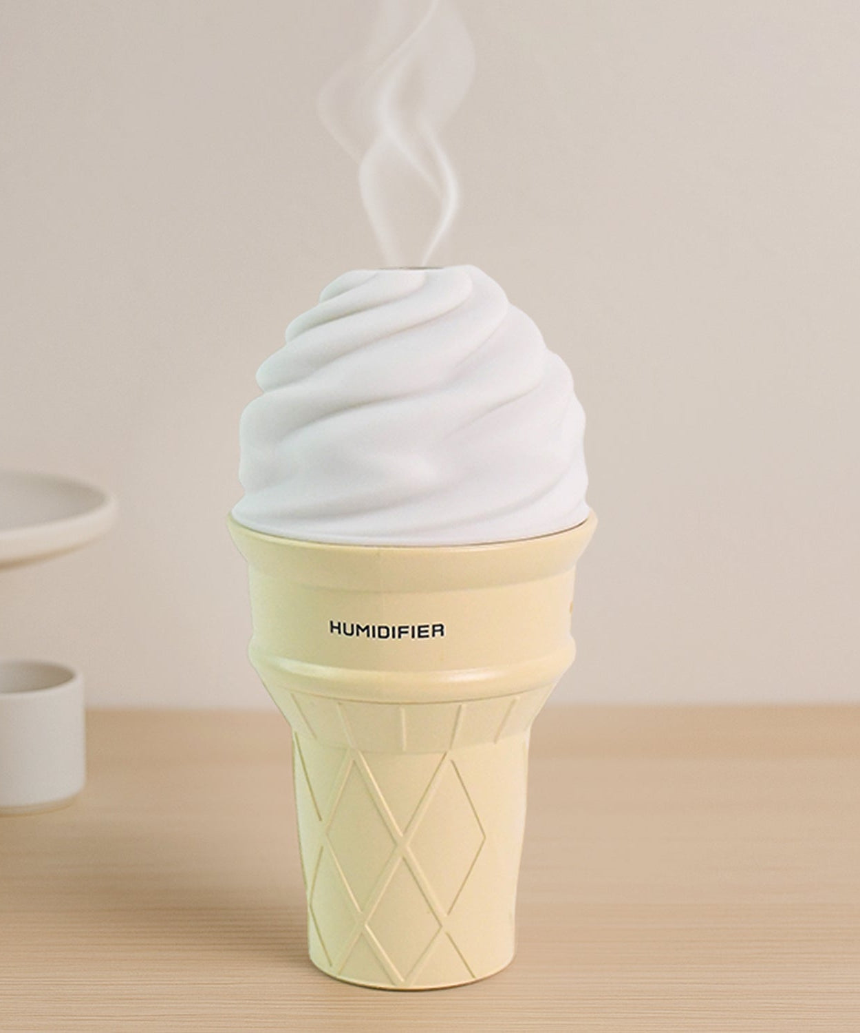 Ice Cream Cone Shape Air Freshener Humidifier (1Pc / Cream Color)