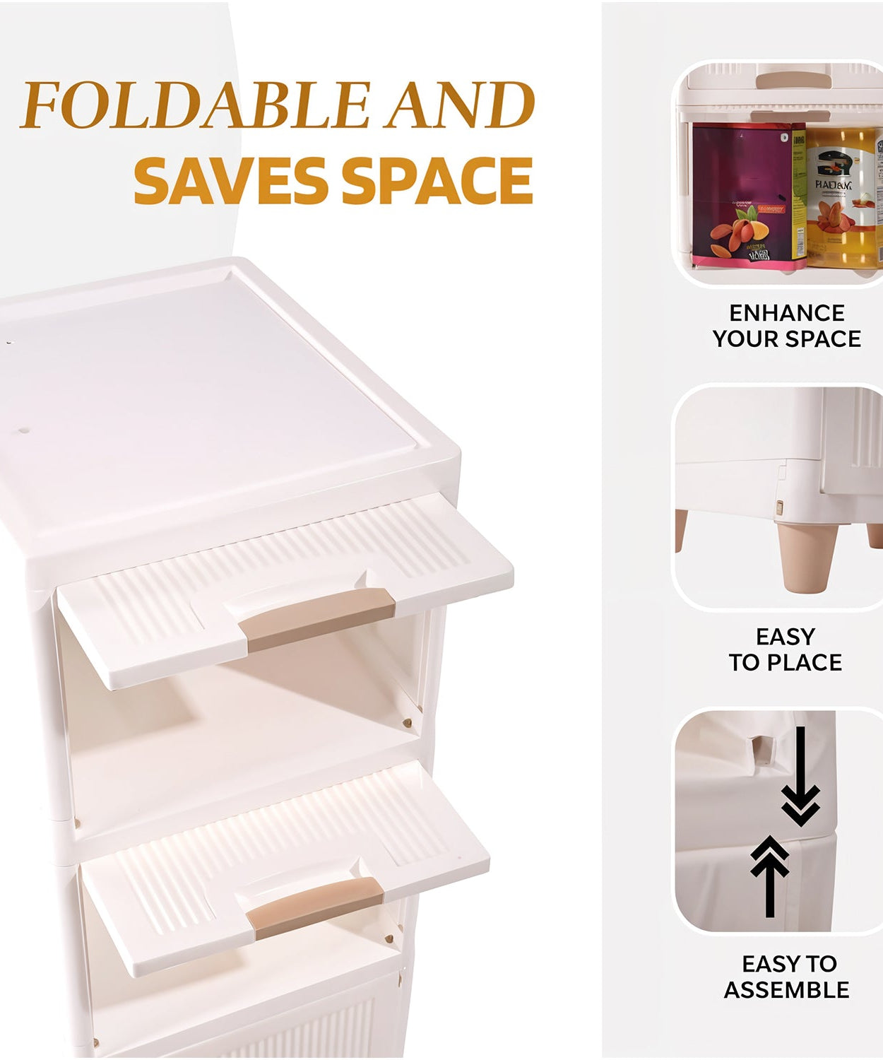 Multi-Purpose 5-Layer Plastic Storage Drawer Cabinet for Home and Office