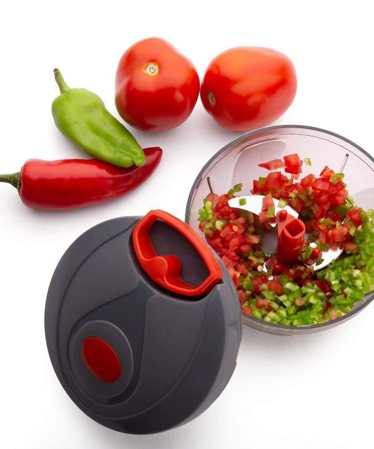 Efficient manual chopper with durable blades for quick slicing