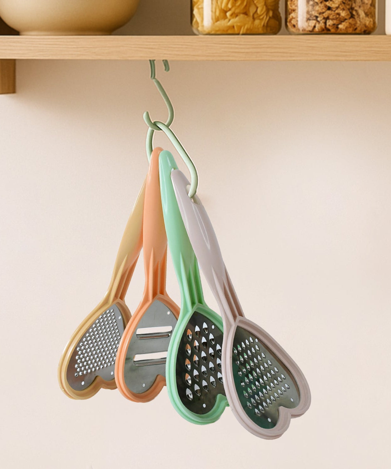 Heart Grater Set and Heart Grater Slicer Used Widely for Grating and Slicing of Fruits, Vegetables, Cheese Etc. Including All Kitchen Purposes.