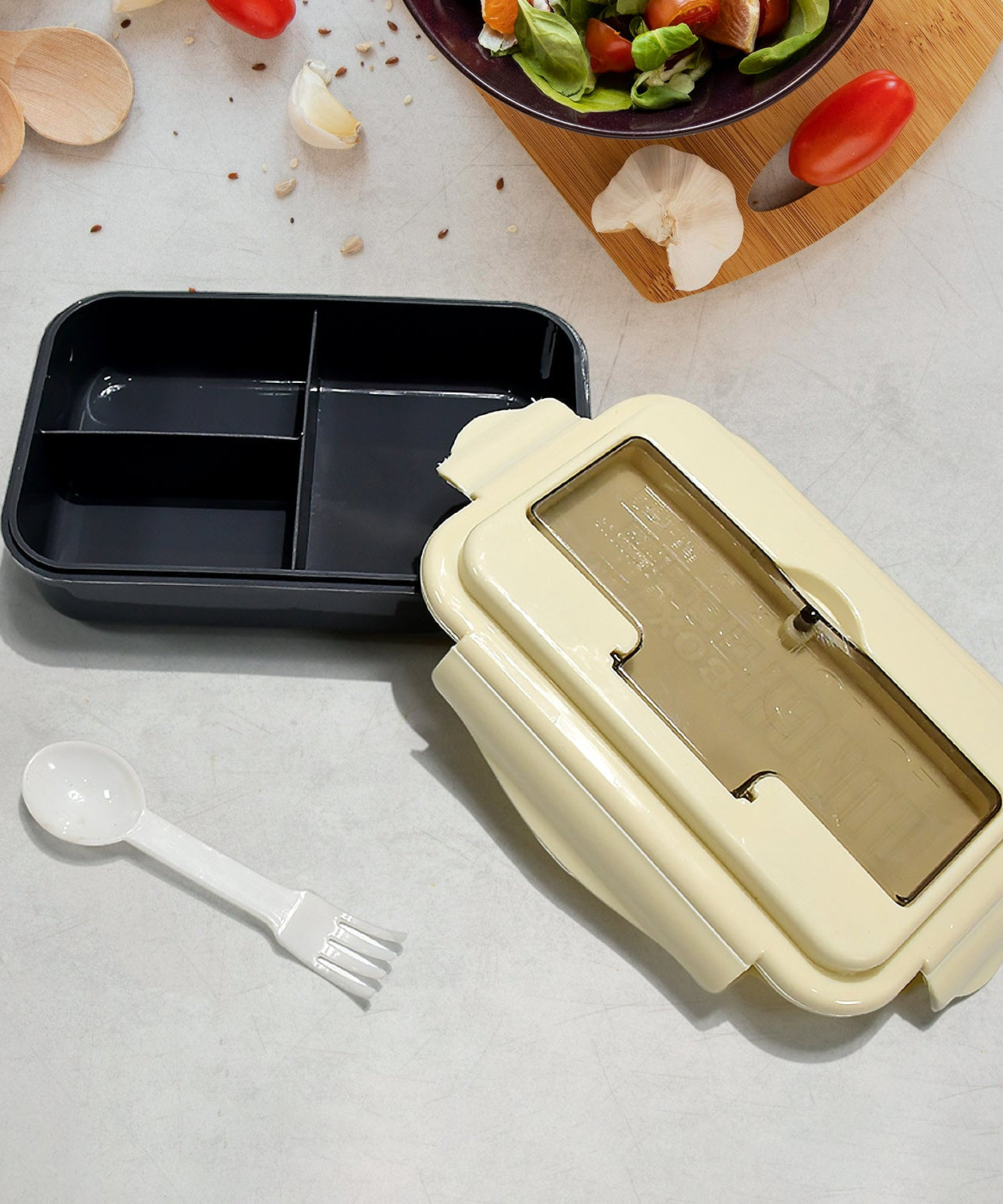 Lunch Box Flex Lock Plastic Liner Lunch Container, Portable Tableware Set for Kid Adult Student Children Keep Food Warm