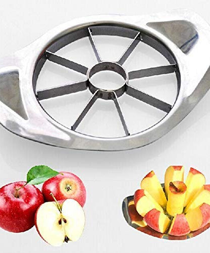 Stainless steel apple cutter with 8 blades and handle