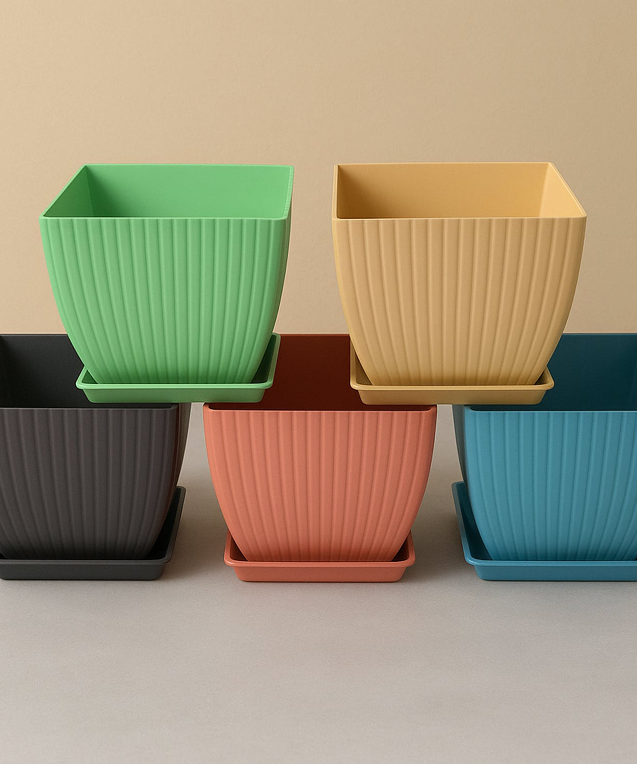 Modern Square Plastic Planters